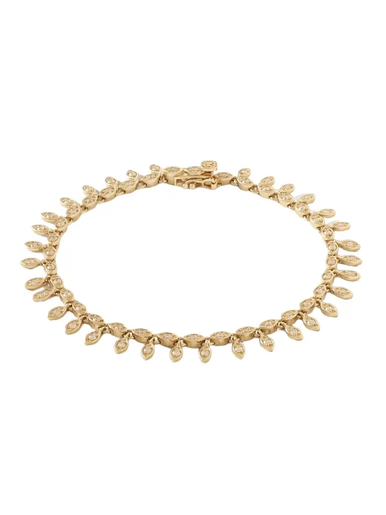 Sydney Evan Marquis Eye Eternity Fringe 14-karat Gold Diamond Bracelet