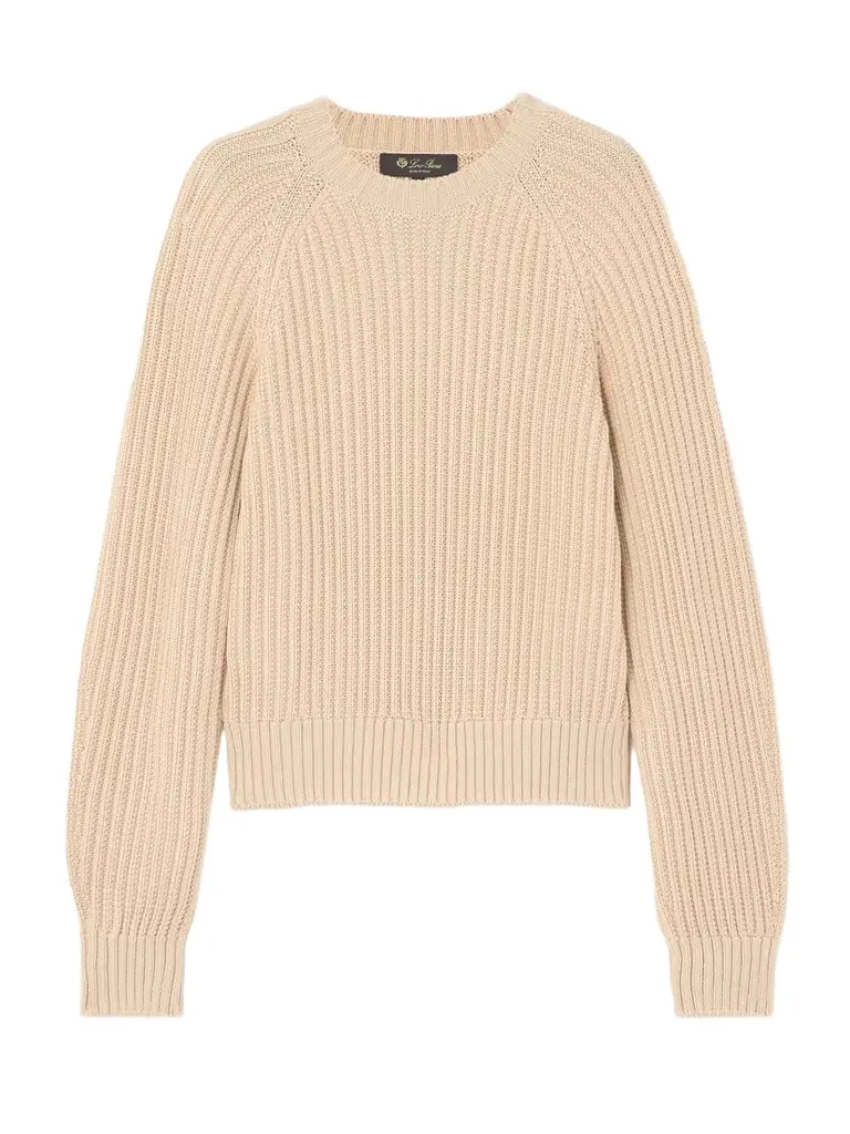 Loro Piana Ribbed-knit Silk And Cotton-blend Sweater