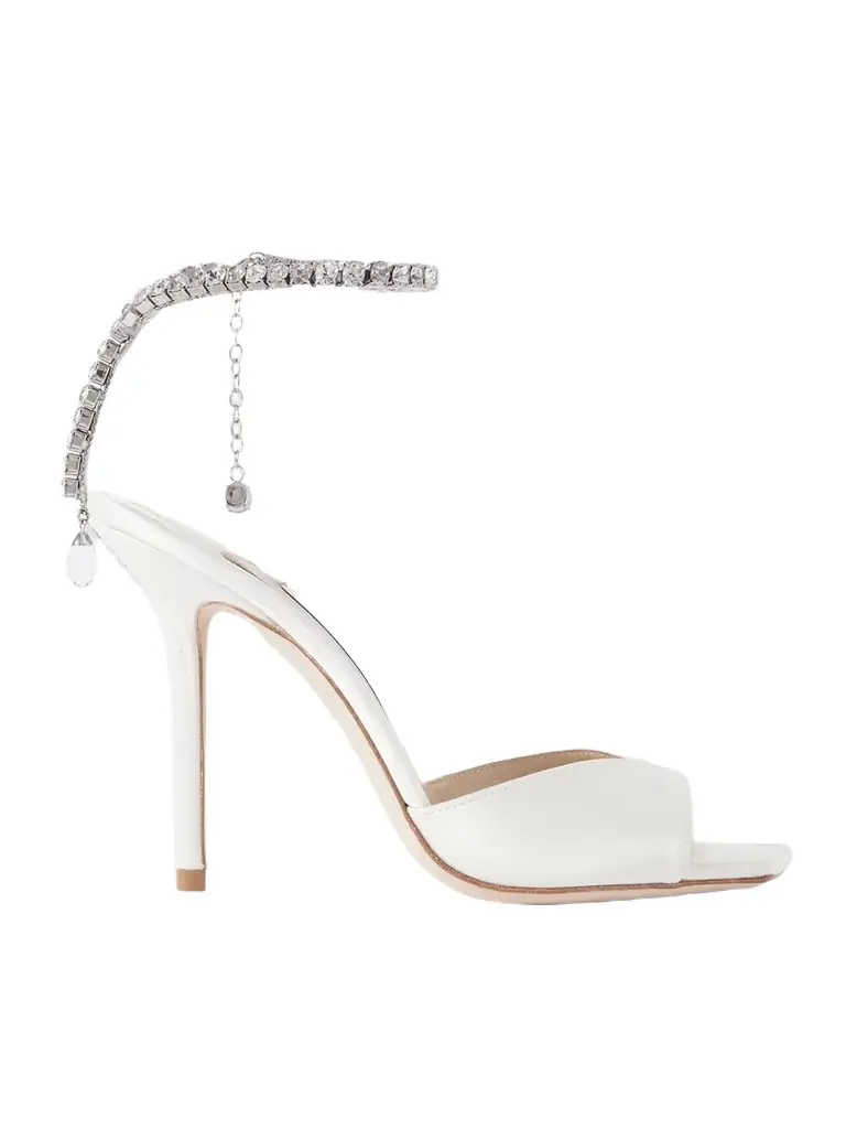Jimmy Choo Saeda 100 Crystal-embellished Satin Sandals