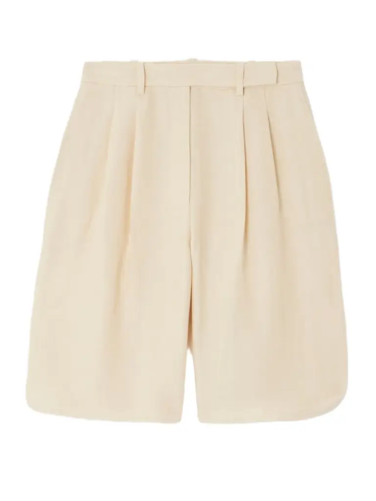 Loro Piana Pleated Linen Straight-leg Shorts