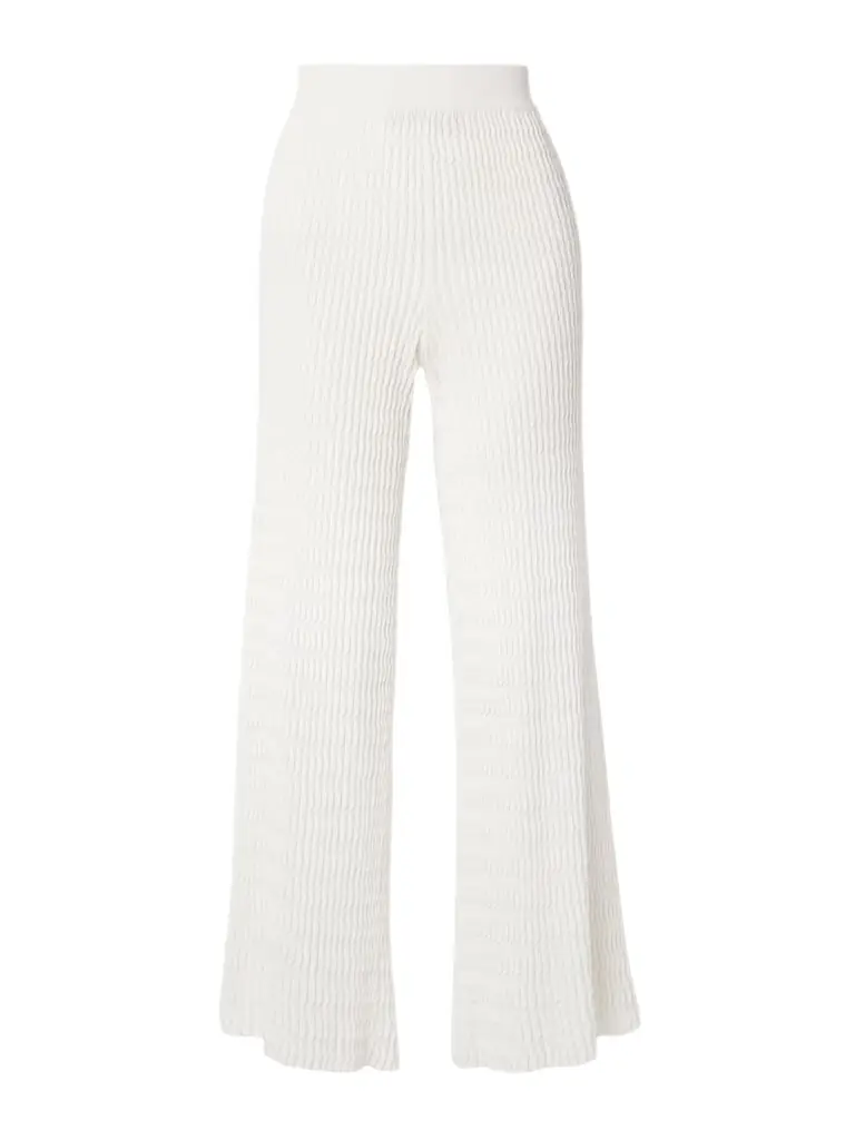 Loro Piana Ribbed Cotton Wide-leg Pants