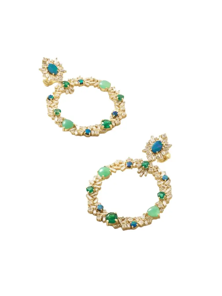 Suzanne Kalan 18-karat Gold Multi-stone Earrings