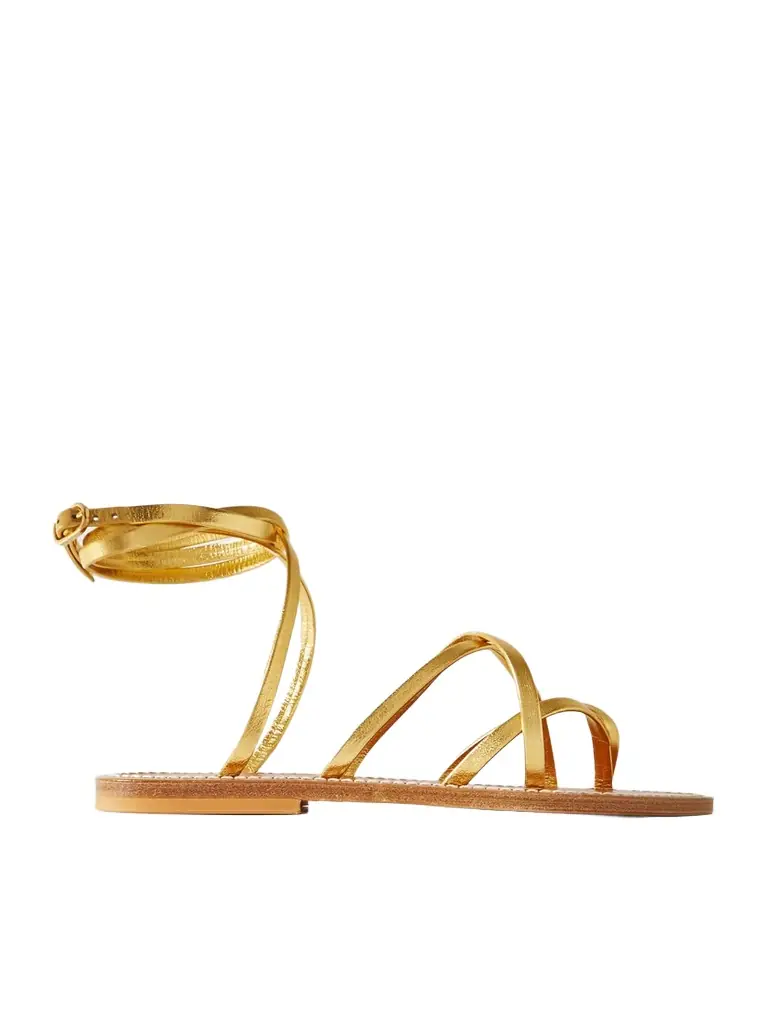 K Jacques St Tropez Zenobie Metallic Leather Sandals