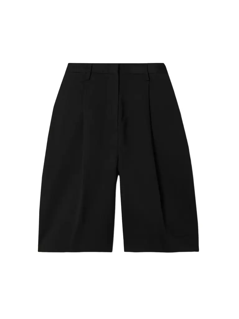 Matteau Pleated Organic Cotton-blend Twill Shorts