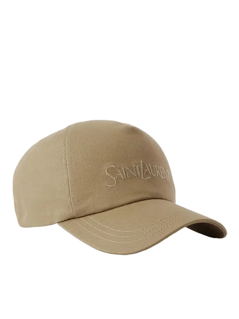 Saint Laurent Embroidered Cotton And Linen-blend Gabardine Baseball Cap