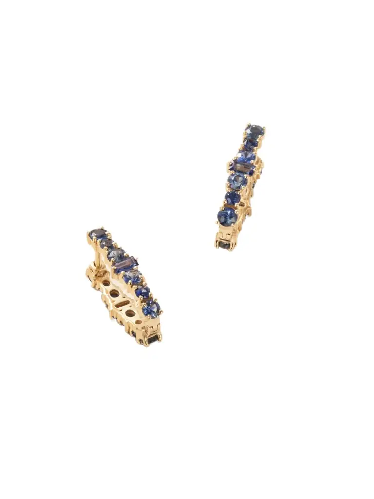 Ileana Makri Rivulet 18-karat Gold Sapphire Hoop Earrings