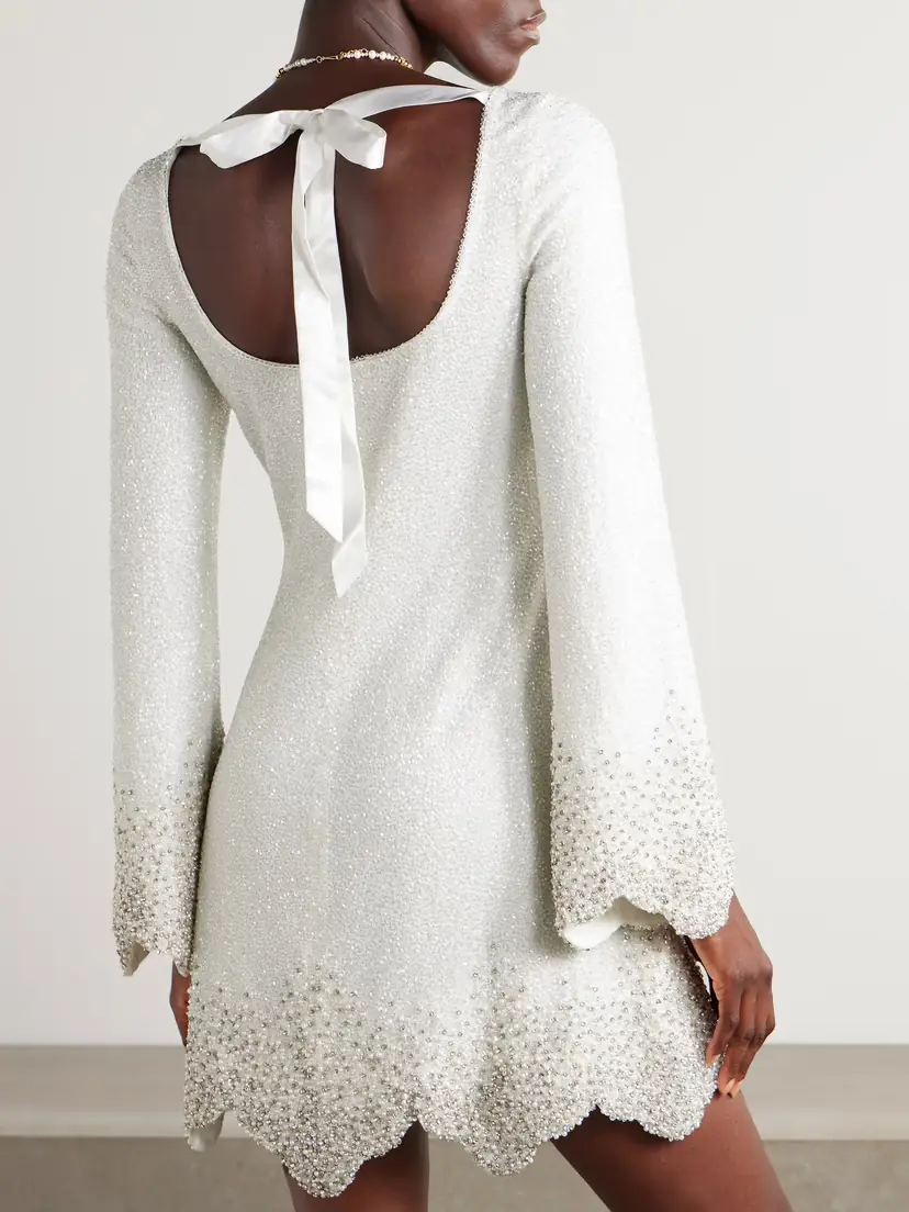 embellished stretch tulle mini dress by clio peppiatt Clio Peppiatt, Embellished stretch-tulle mini dress Wedding Dress Save 25%