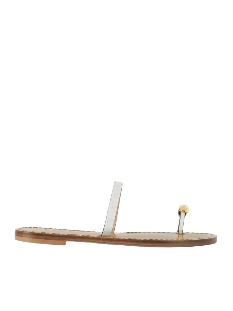 AMANU The Kibera Embellished Croc-effect Leather Sandals