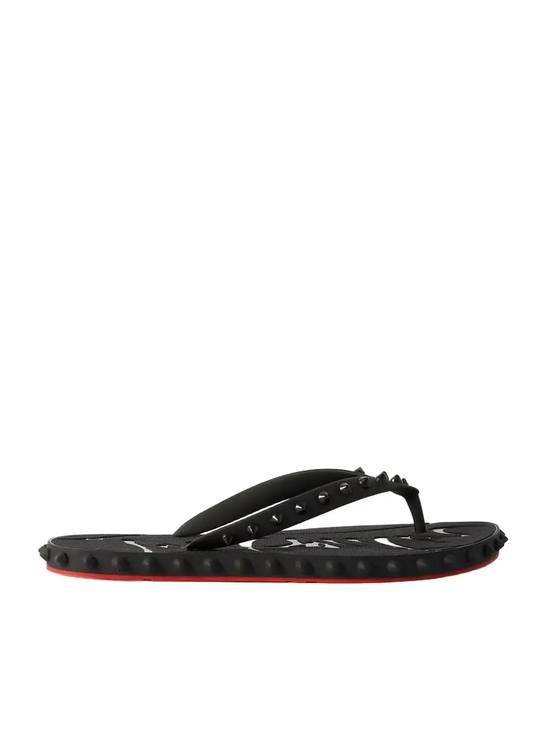 Christian Louboutin Super Loubi Studded Rubber Flip Flops