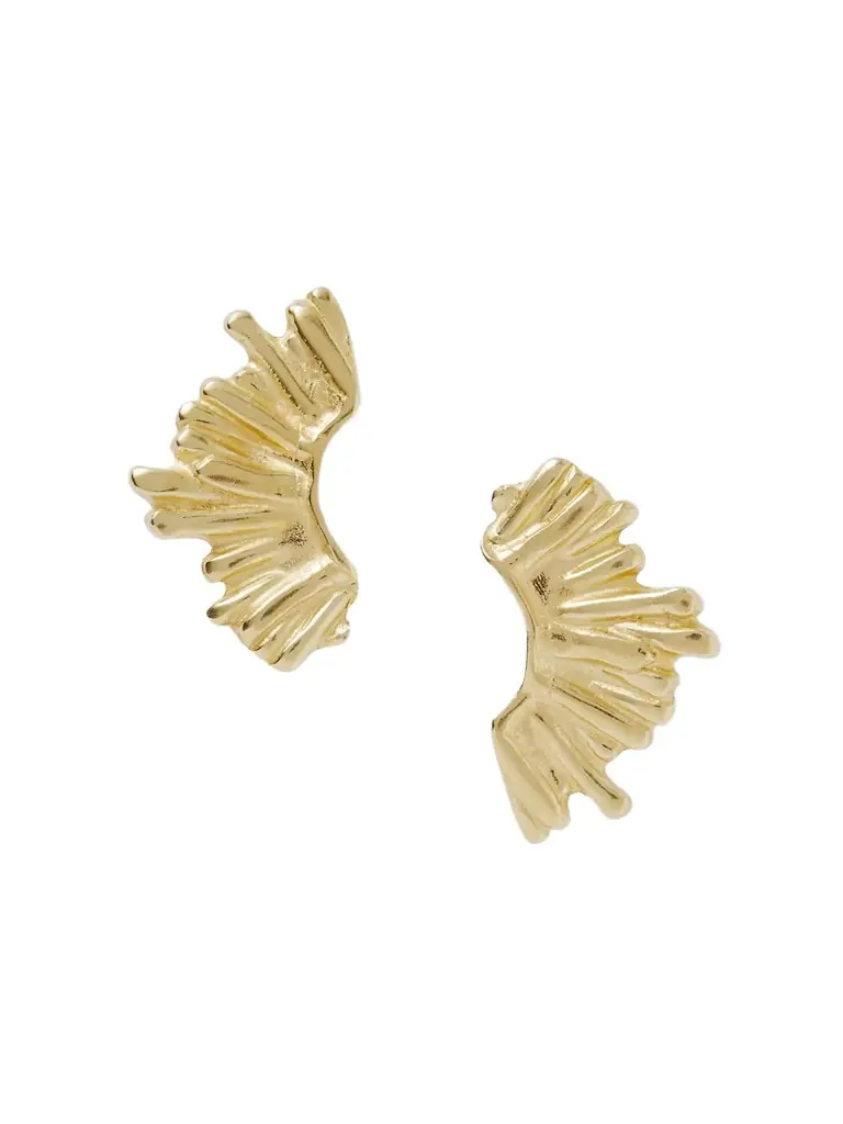 YSSO Crescent Sun Gold-plated Earrings