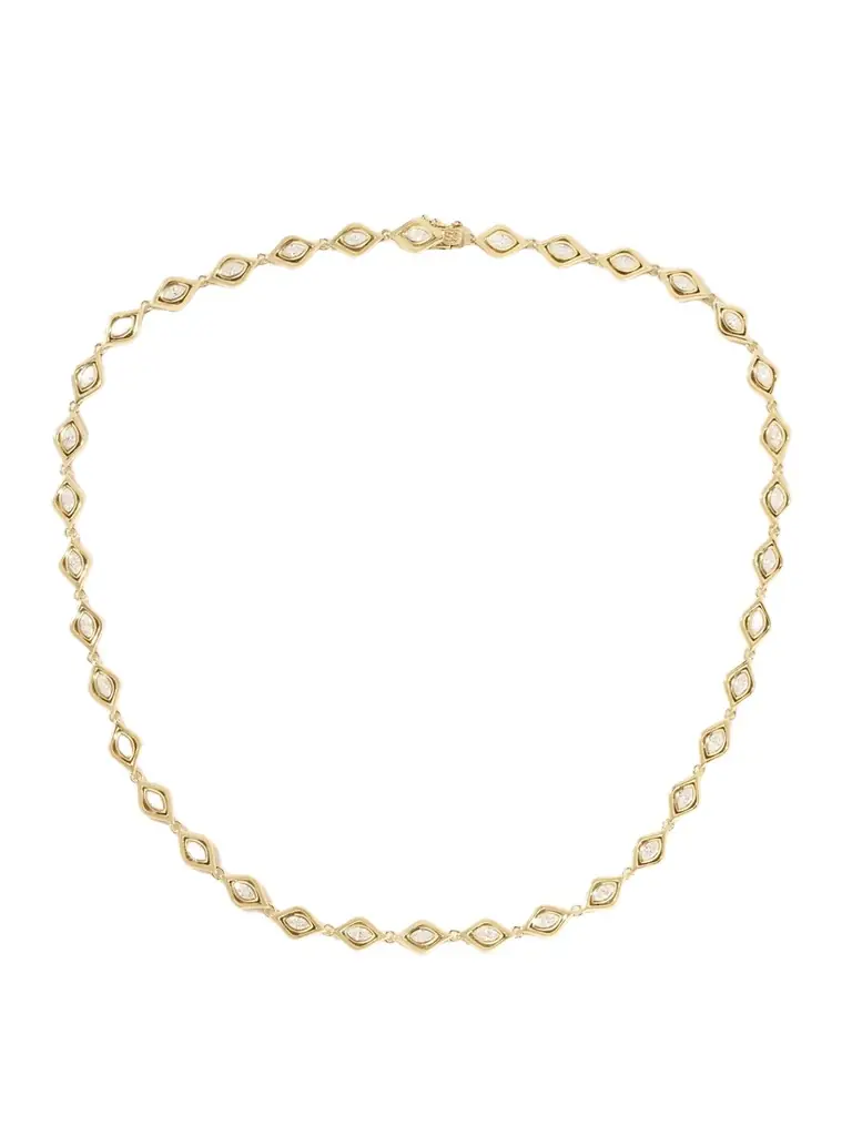 Sydney Evan Evil Eye Eternity 14-karat Gold Diamond Necklace