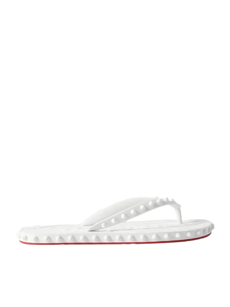 Christian Louboutin Super Loubi Studded Rubber Flip Flops