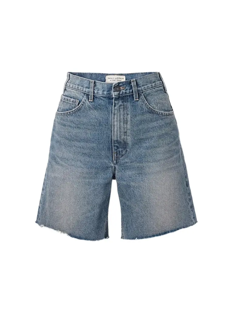 Nili Lotan Russel Frayed Denim Shorts
