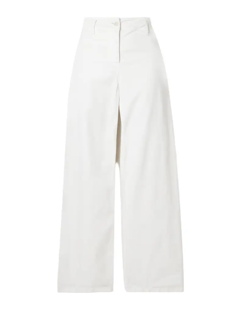 Nili Lotan Megan Cotton-blend Twill Wide-leg Pants