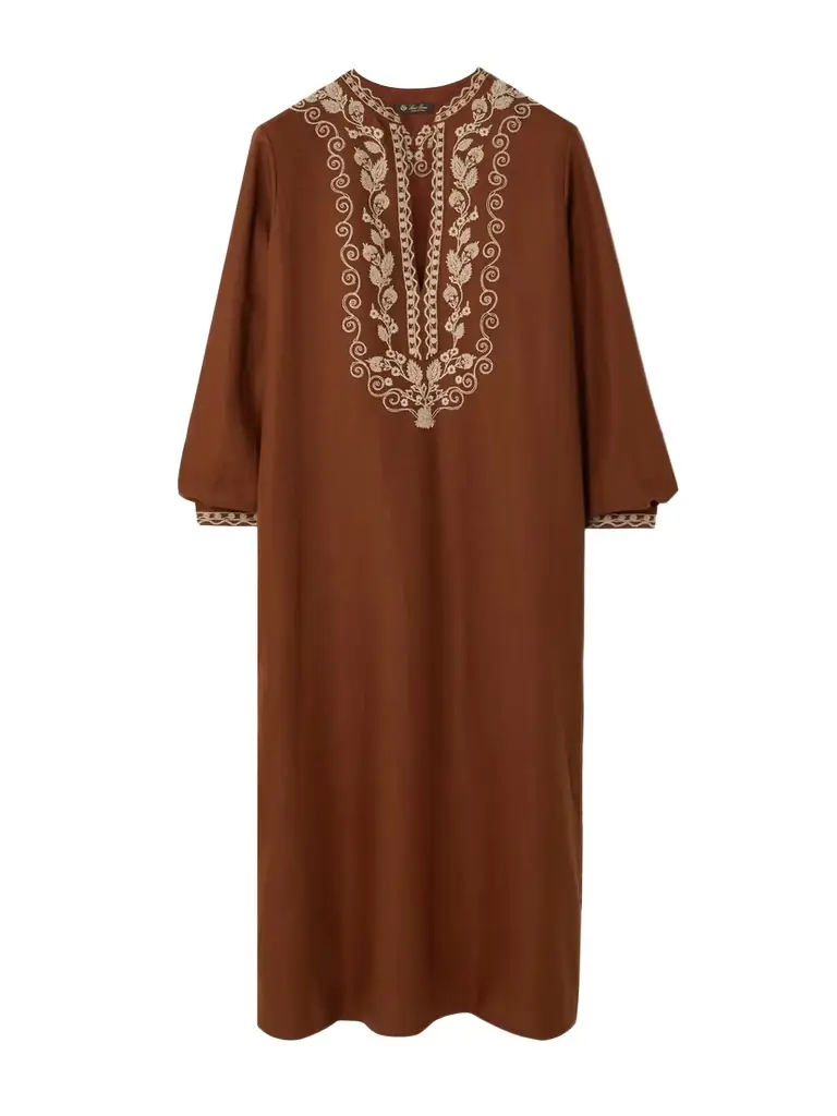 Loro Piana Embroidered Linen Kaftan