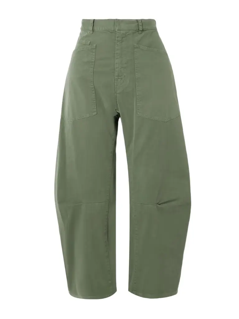 Nili Lotan Shon Cotton-blend Twill Barrel-leg Pants