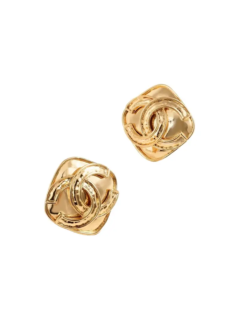 Vintage Chanel plated Clip Earrings