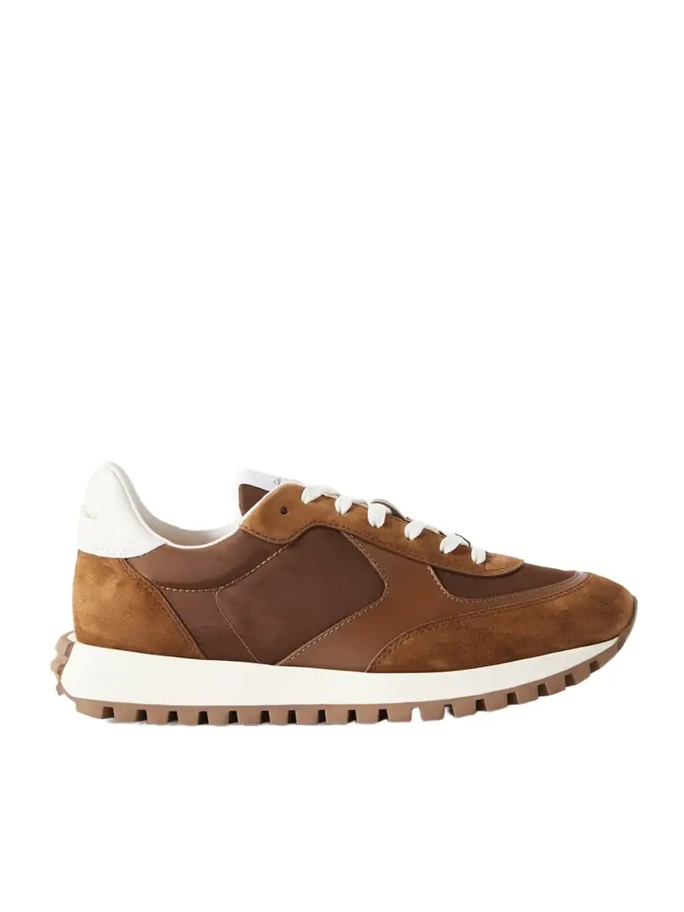 Gianvito Rossi Gravel Suede, Leather And Shell Sneakers