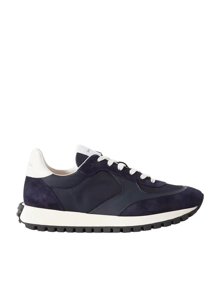 Gianvito Rossi Gravel Suede, Leather And Shell Sneakers
