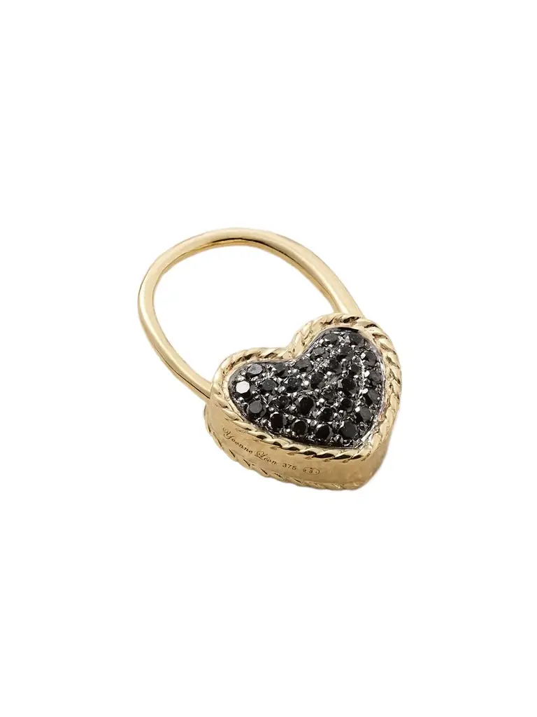 Yvonne Léon Créole Cadenas Coeur 9-karat Gold Diamond Single Earring