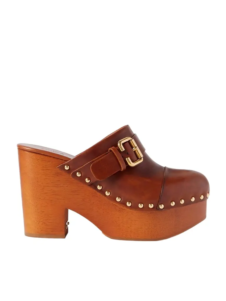 Chloé Jeanette Studded Platform Clogs