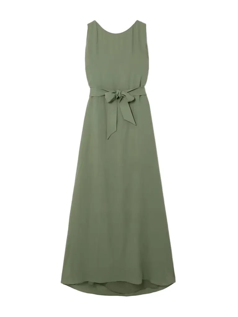 Loro Piana Belted Silk-crepe Maxi Dress