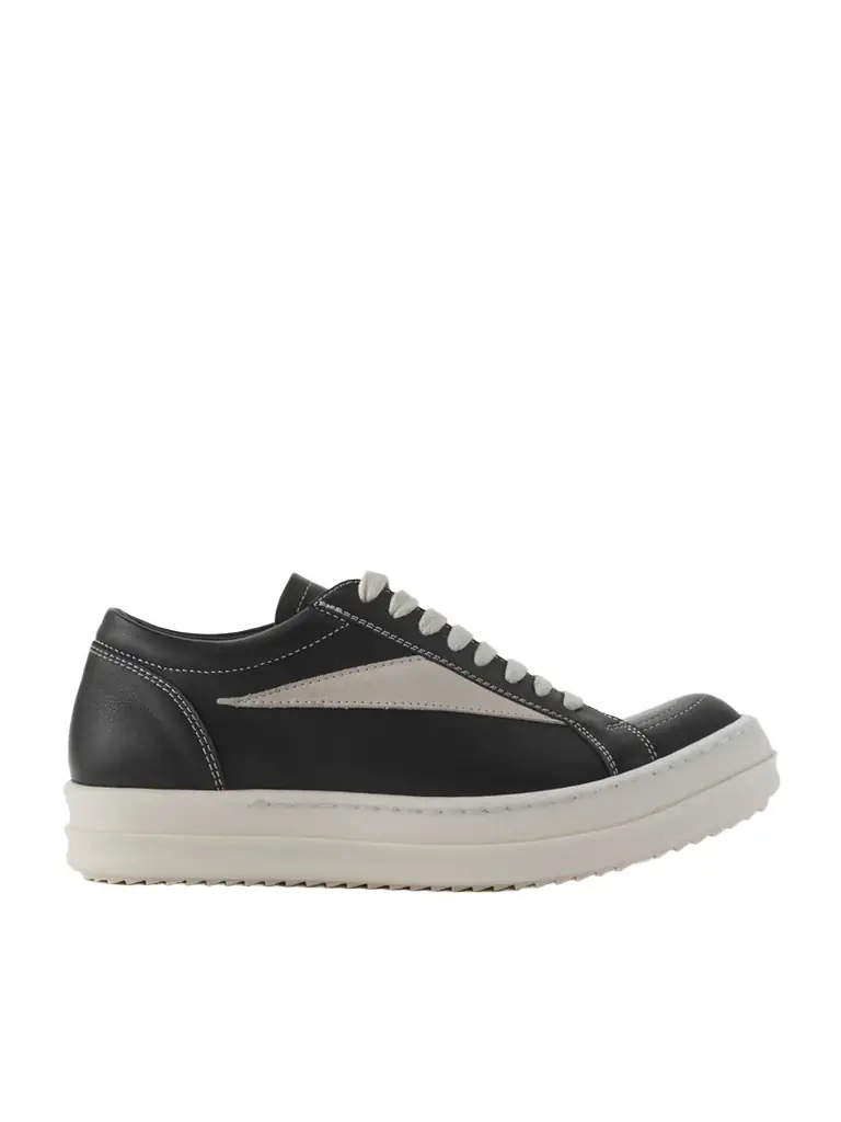 Rick Owens Vintage Suede-trimmed Leather Sneakers