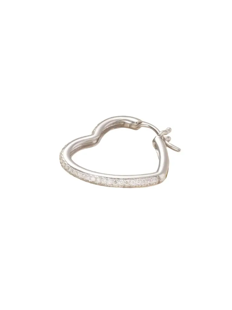 Yvonne Léon Créole Coeur 18-karat White Gold Diamond Single Hoop Earring
