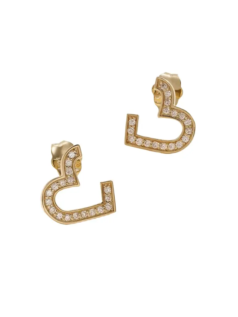 Sydney Evan Small Heart 14-karat Gold Diamond Earrings