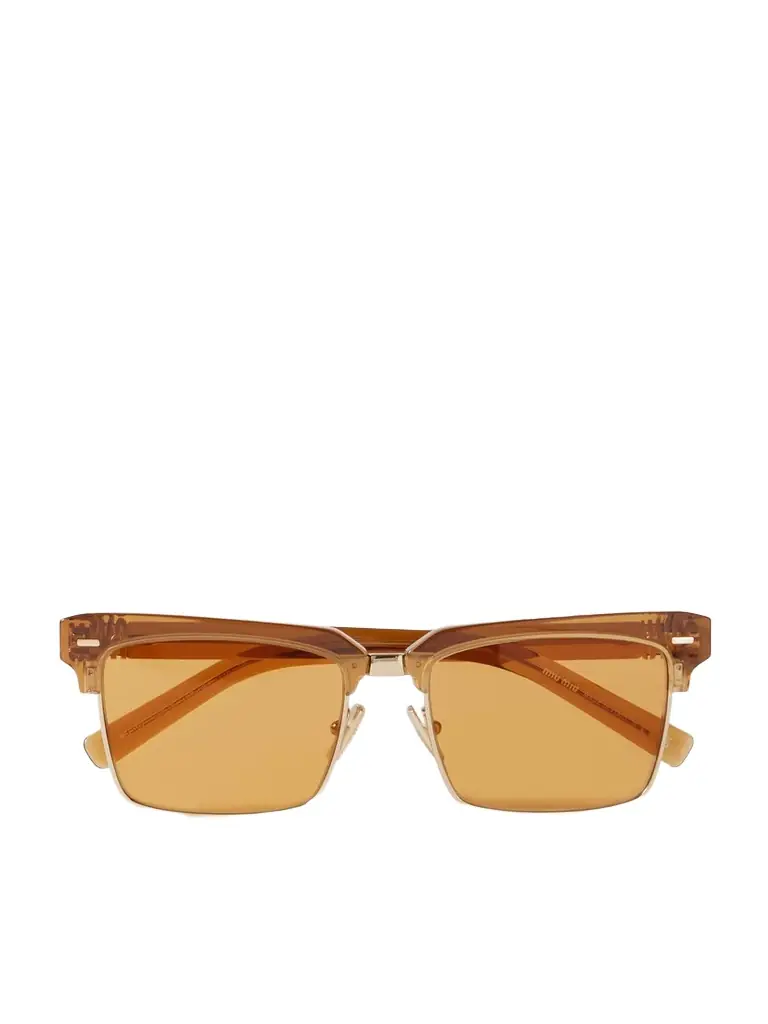 Miu Miu Eyewear Square-frame Acetate And Gold-tone Sunglasses