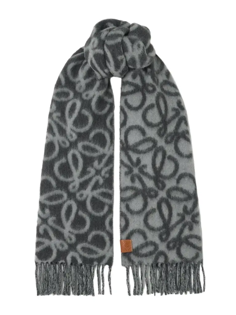 Loewe Fringed Jacquard-knit Scarf