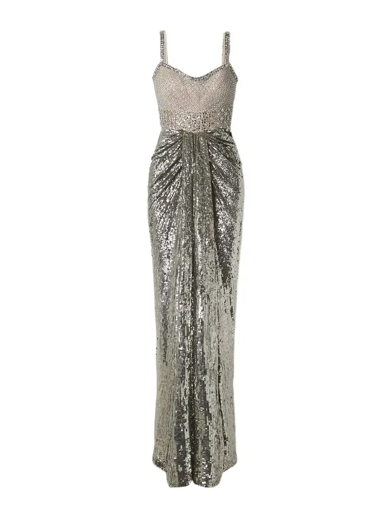 Jenny Packham Only You Draped Embellished Tulle Gown - Women's Clothing
