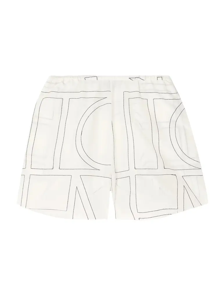 TOTEME Embroidered Organic Cotton And Silk-blend Shorts