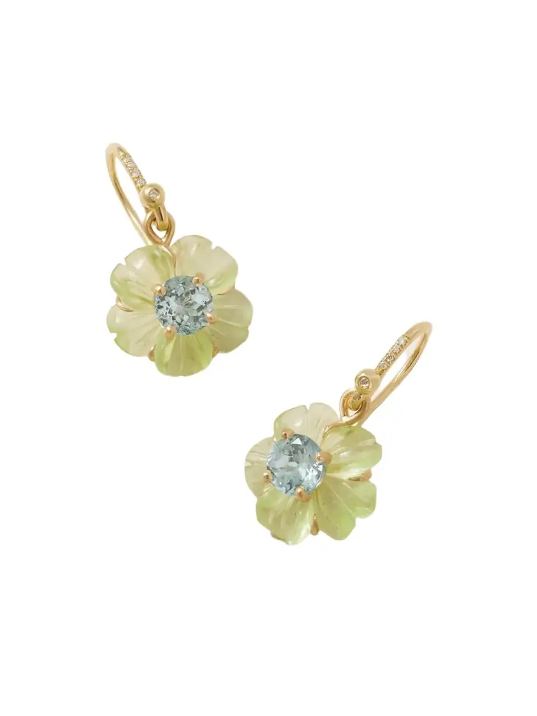 Irene Neuwirth Tropical Flower 18-karat Gold Multi-stone Earrings