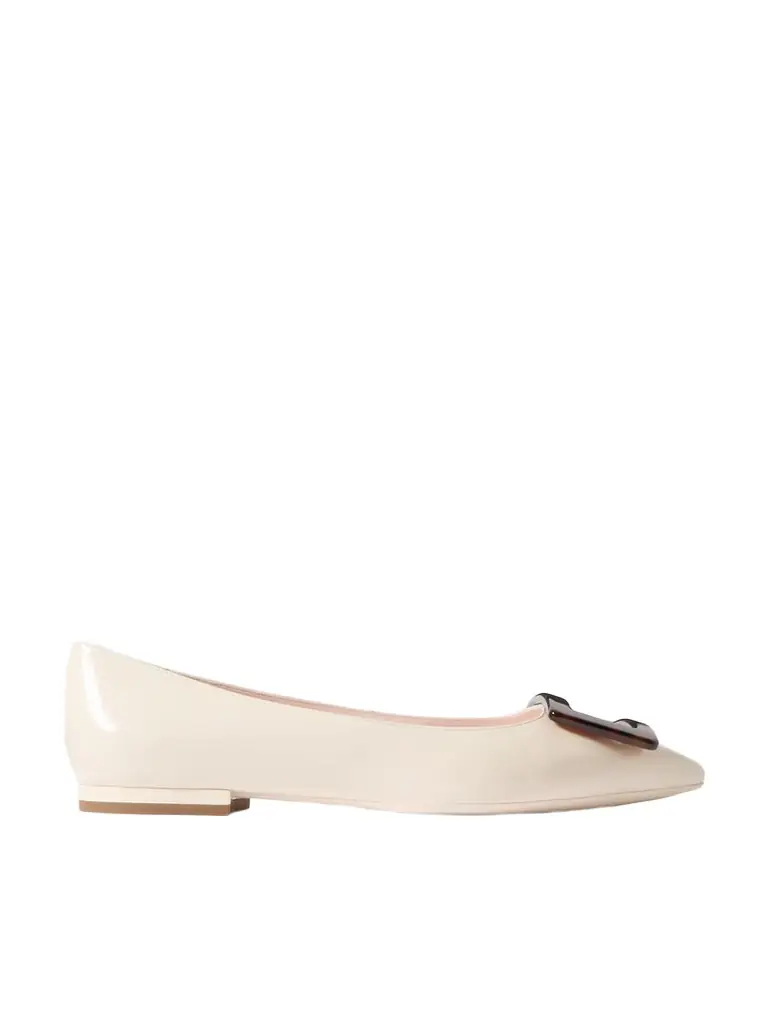 Roger Vivier Gommettine Patent-leather Point-toe Flats