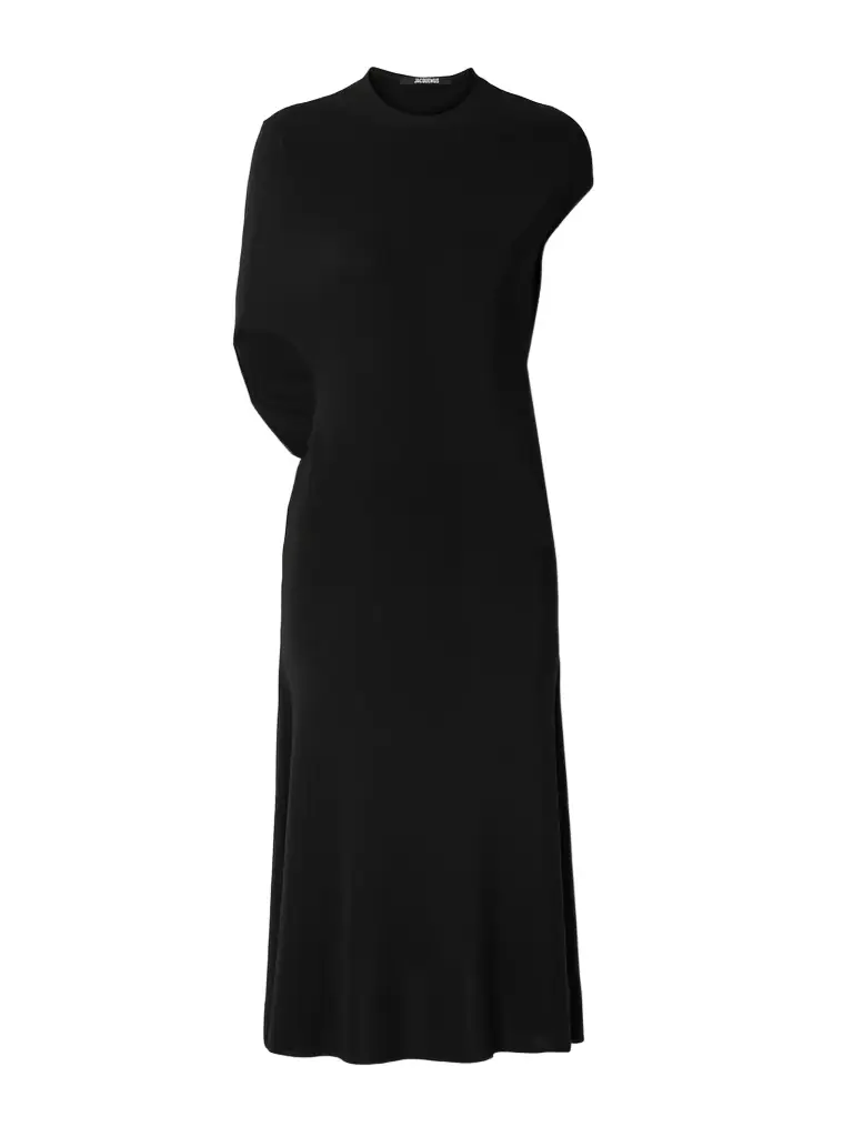 Jacquemus La Robe Salerno Asymmetric Open-back Stretch-jersey Midi Dress