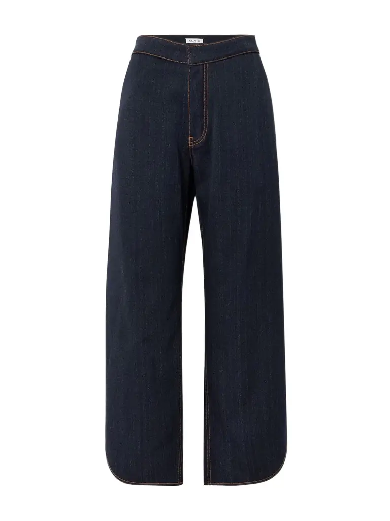 Alaïa Layered Low-rise Wide-leg Jeans