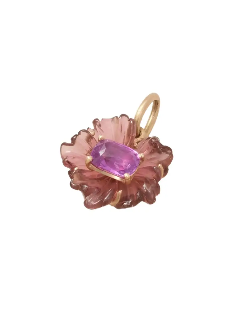 Irene Neuwirth Tropical Flower 18-karat Rose Gold, Tourmaline And Sapphire Pendant
