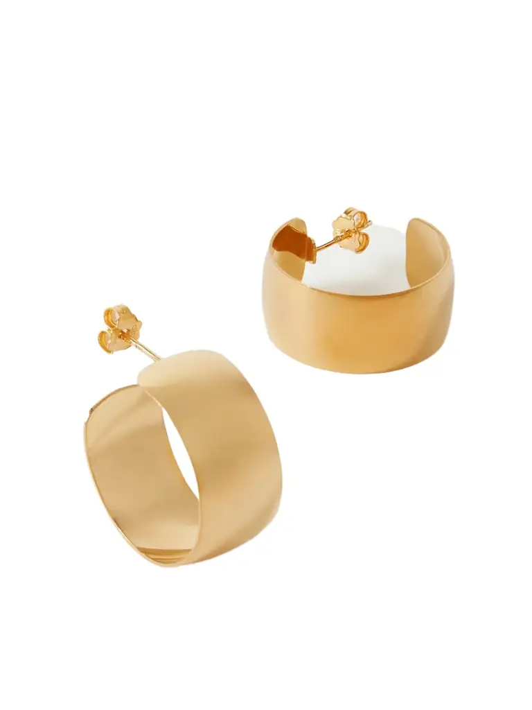 Loren Stewart Midi Dome Gold Vermeil Hoop Earrings