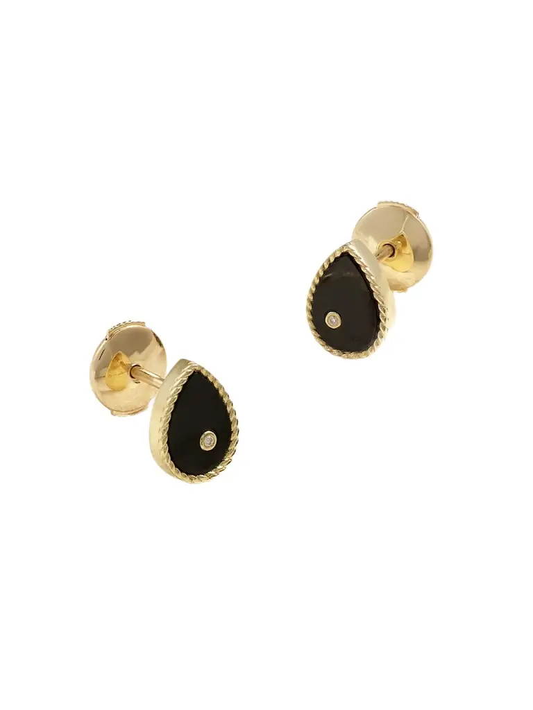 Yvonne Léon 9-karat Gold, Onyx And Diamond Earrings