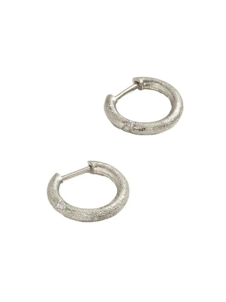 Yvonne Léon 9-karat White Gold Diamond Hoop Earrings
