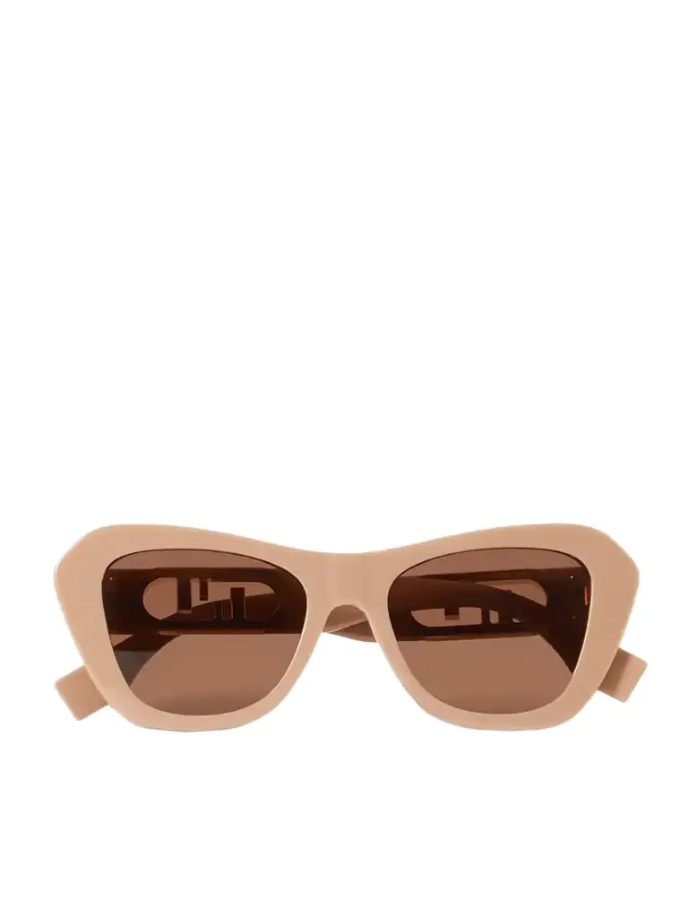 FENDI EYEWEAR O'lock Cat-eye Acetate And Gold-tone Sunglasses