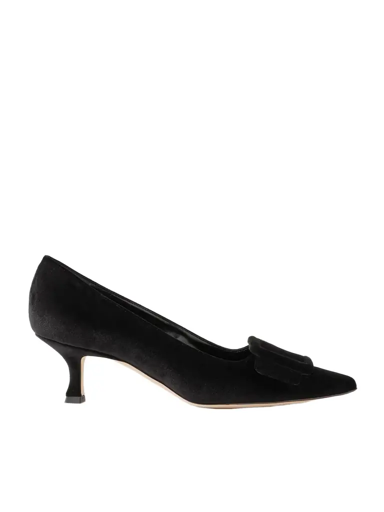 Manolo Blahnik Maysale 50 Buckled Velvet Pumps