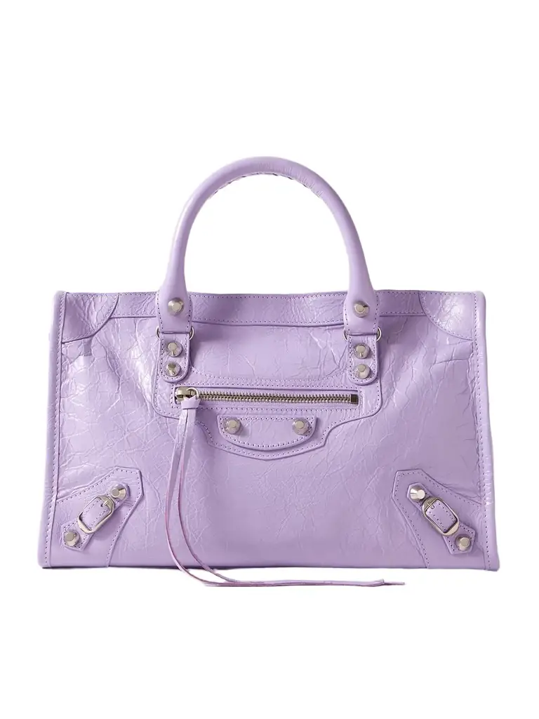 Balenciaga Le City Small Embellished Textured-leather Tote - Women's Bags