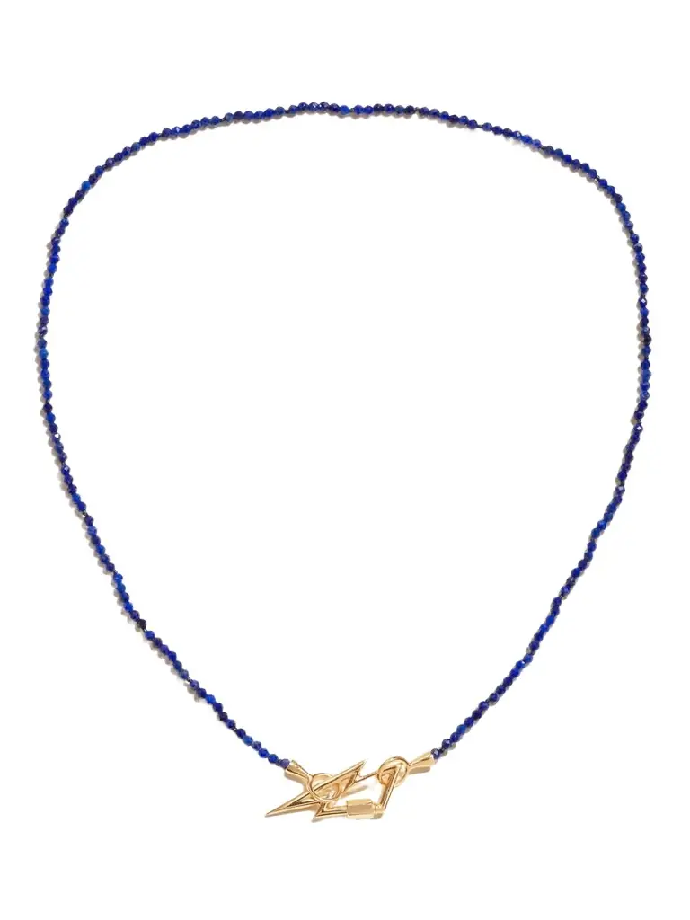 Marla Aaron Itty Bitty Strand 14-karat Gold Lapis Lazuli Necklace