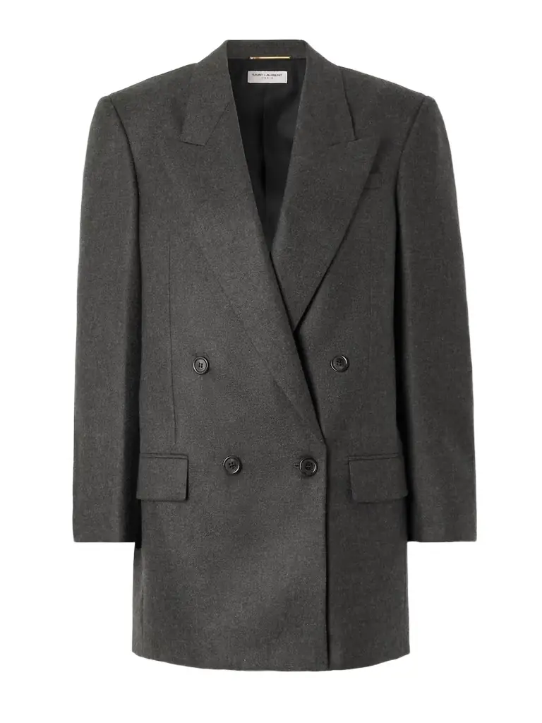 Saint Laurent Double-breasted Cashmere-twill Blazer
