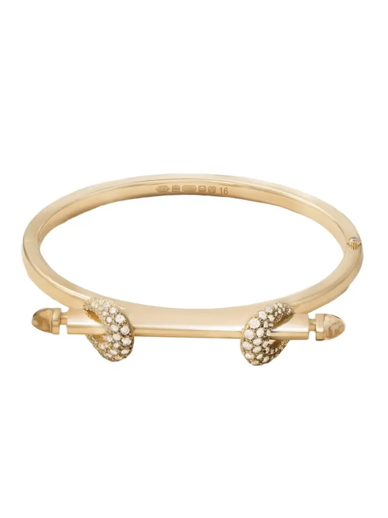 Ananya Chakra Icon 18-karat Gold, Diamond And Quartz Bangle