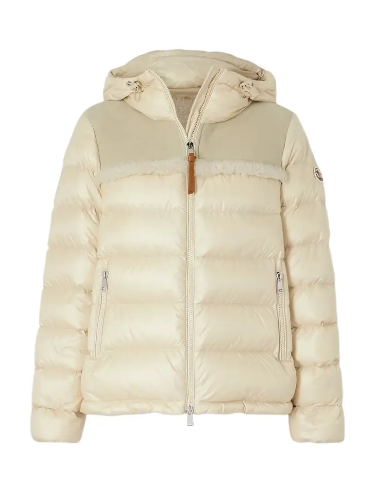 Moncler Beauvais Shearling-paneled Quilted Shell Hooded Down Jacket