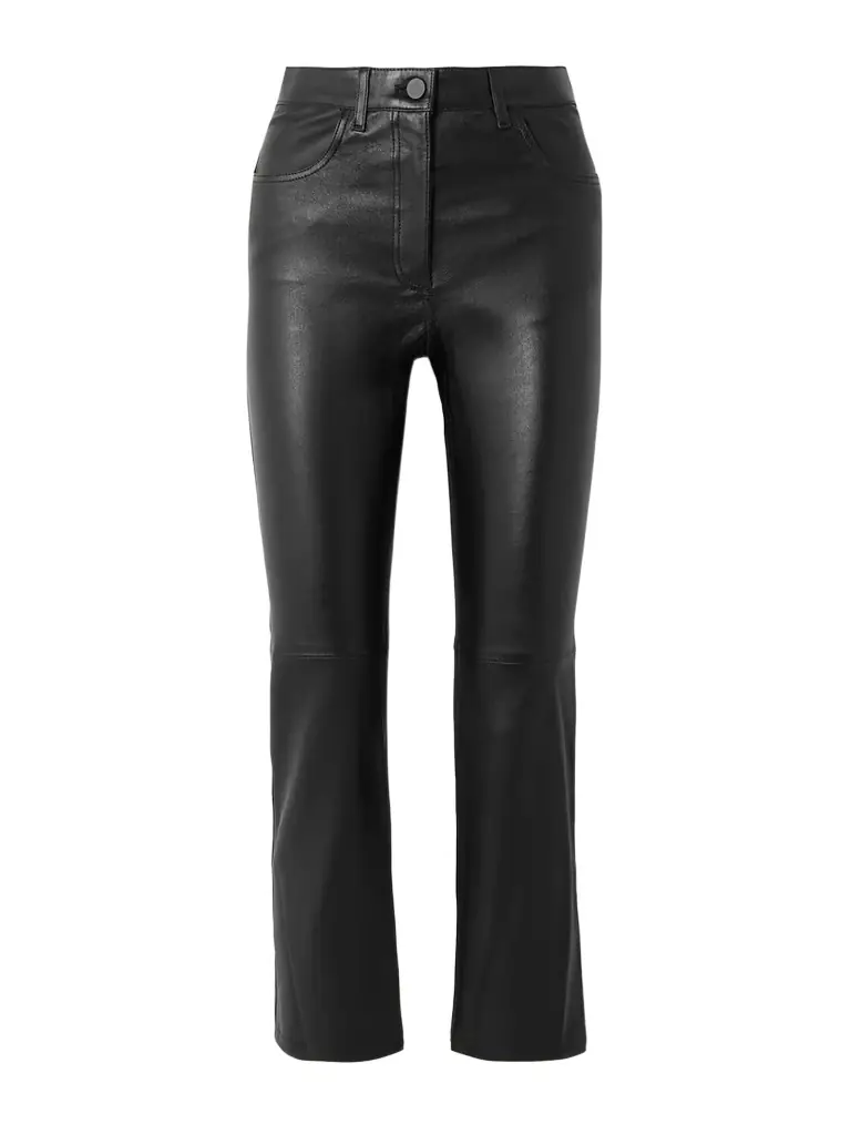 Joseph Duke Cropped Leather Flared Pants