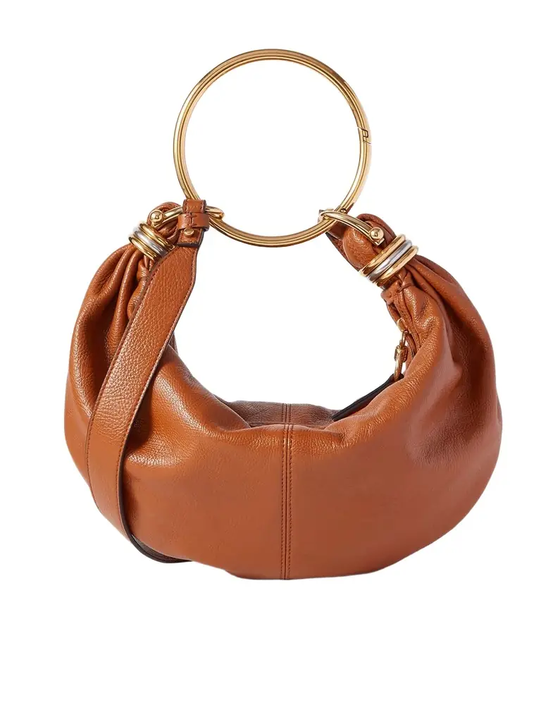 Bracelet Embellished Glossed Textured-leather Shoulder Bag